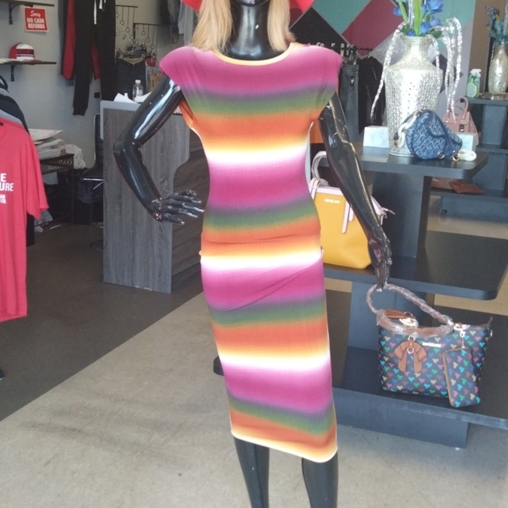 Summer knit dress multicolor